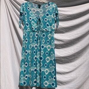 Tracy Lynn Blue Pattern Dress, Size XL